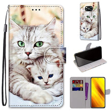 Load image into Gallery viewer, Coloured Drawing Cross Texture Horizontal Flip PU Leather Case with Holder &amp; Card Slots &amp; Wallet &amp; Lanyard, For Xiaomi Poco M3, For Xiaomi Poco X3 NPC