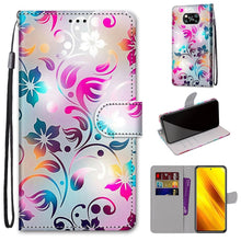 Load image into Gallery viewer, Coloured Drawing Cross Texture Horizontal Flip PU Leather Case with Holder &amp; Card Slots &amp; Wallet &amp; Lanyard, For Xiaomi Poco M3, For Xiaomi Poco X3 NPC