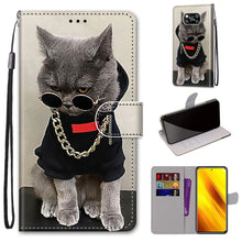 Load image into Gallery viewer, Coloured Drawing Cross Texture Horizontal Flip PU Leather Case with Holder &amp; Card Slots &amp; Wallet &amp; Lanyard, For Xiaomi Poco M3, For Xiaomi Poco X3 NPC