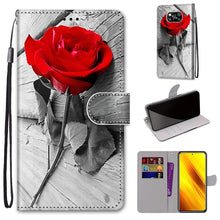 Load image into Gallery viewer, Coloured Drawing Cross Texture Horizontal Flip PU Leather Case with Holder &amp; Card Slots &amp; Wallet &amp; Lanyard, For Xiaomi Poco M3, For Xiaomi Poco X3 NPC
