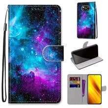 Load image into Gallery viewer, Coloured Drawing Cross Texture Horizontal Flip PU Leather Case with Holder &amp; Card Slots &amp; Wallet &amp; Lanyard, For Xiaomi Poco M3, For Xiaomi Poco X3 NPC