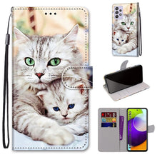 Load image into Gallery viewer, Coloured Drawing Cross Texture Horizontal Flip PU Leather Case with Holder &amp; Card Slots &amp; Wallet &amp; Lanyard, For Samsung Galaxy A52 5G, For Samsung Galaxy A72 5G / 4G