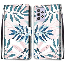 Coloured Drawing Cross Texture Horizontal Flip PU Leather Case with Holder & Card Slots & Wallet & Lanyard, For Samsung Galaxy A52 5G, For Samsung Galaxy A72 5G / 4G