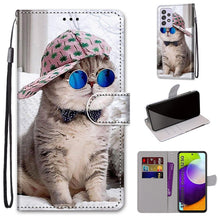 Load image into Gallery viewer, Coloured Drawing Cross Texture Horizontal Flip PU Leather Case with Holder &amp; Card Slots &amp; Wallet &amp; Lanyard, For Samsung Galaxy A52 5G, For Samsung Galaxy A72 5G / 4G