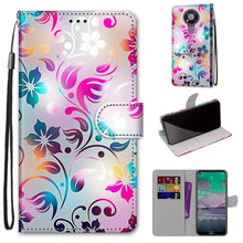Load image into Gallery viewer, Coloured Drawing Cross Texture Horizontal Flip PU Leather Case with Holder &amp; Card Slots &amp; Wallet &amp; Lanyard, For Nokia 2.4, For Nokia 3.4
