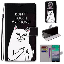 Load image into Gallery viewer, Coloured Drawing Cross Texture Horizontal Flip PU Leather Case with Holder &amp; Card Slots &amp; Wallet &amp; Lanyard, For Nokia 2.4, For Nokia 3.4