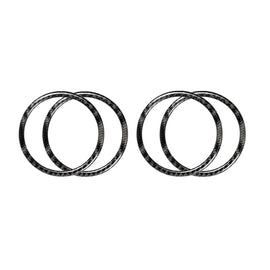 Car Carbon Fiber Door Horn Ring Decorative Sticker for Mercedes-Benz C Class W205 C180 C200 C300 GLC, Left and Right Drive Universal, Solid Color Door Horn Ring, Door Horn Ring