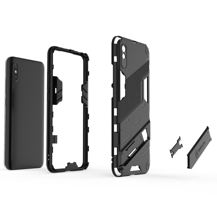 Punk Armor 2 in 1 PC + TPU Shockproof Case with Invisible Holder, For Xiaomi Redmi 9A, For Xiaomi Redmi 9, For Xiaomi Redmi Note 7, For Xiaomi Mi 10 Lite 5G, For Xiaomi Mi 10T Pro 5G, For Xiaomi Mi 11