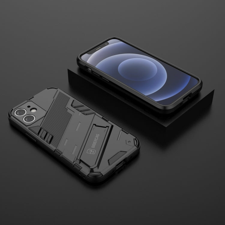 Punk Armor 2 in 1 PC + TPU Shockproof Case with Invisible Holder, For iPhone 12 mini, For iPhone 12, For iPhone 12 Pro, For iPhone 12 Pro Max, For iPhone 11 Pro, For iPhone 11