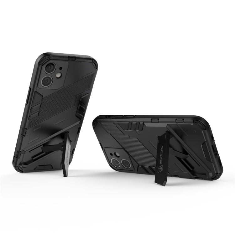 Punk Armor 2 in 1 PC + TPU Shockproof Case with Invisible Holder, For iPhone 12 mini, For iPhone 12, For iPhone 12 Pro, For iPhone 12 Pro Max, For iPhone 11 Pro, For iPhone 11