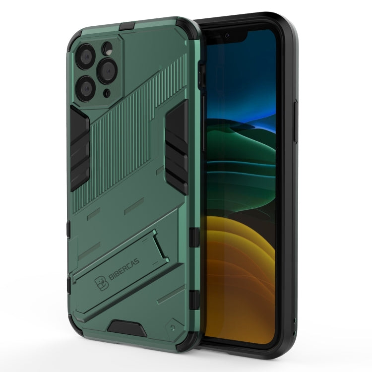 Punk Armor 2 in 1 PC + TPU Shockproof Case with Invisible Holder, For iPhone 12 mini, For iPhone 12, For iPhone 12 Pro, For iPhone 12 Pro Max, For iPhone 11 Pro, For iPhone 11
