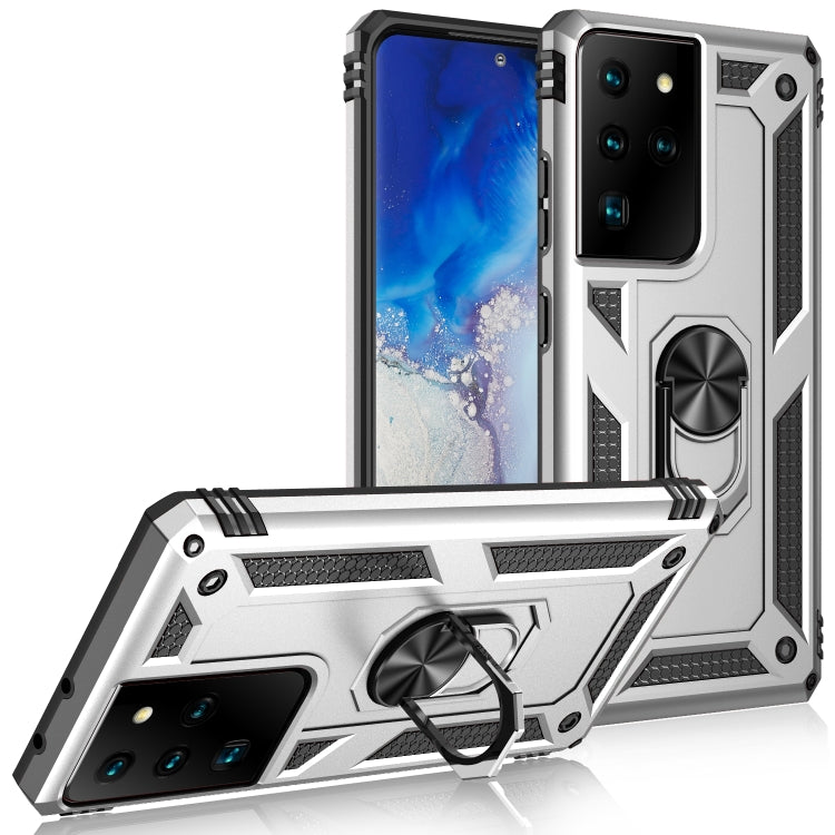 Shockproof TPU + PC Protective Case with 360 Degree Rotating Holder, For Samsung Galaxy S21 Ultra 5G