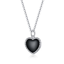 Load image into Gallery viewer, S925 Sterling Silver Black Heart Women Nacklace Jewelry, Black Heart