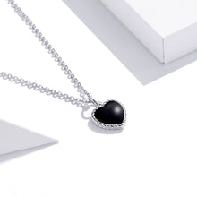 Load image into Gallery viewer, S925 Sterling Silver Black Heart Women Nacklace Jewelry, Black Heart
