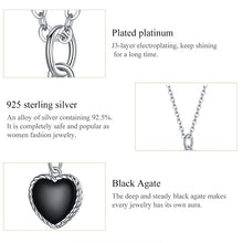 Load image into Gallery viewer, S925 Sterling Silver Black Heart Women Nacklace Jewelry, Black Heart