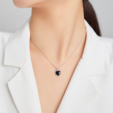 Load image into Gallery viewer, S925 Sterling Silver Black Heart Women Nacklace Jewelry, Black Heart