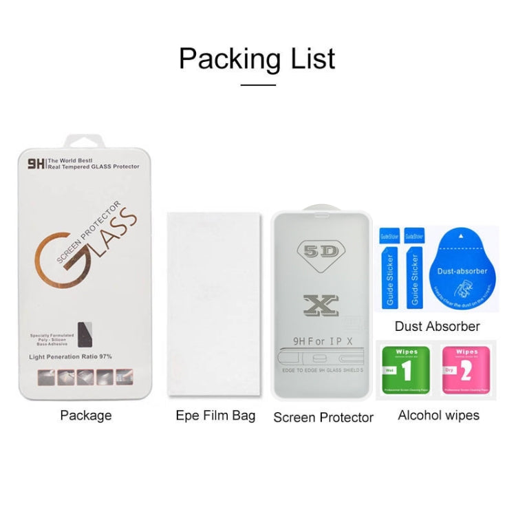 9H 5D Full Glue Full Screen Tempered Glass Film, For iPhone XS Max / 11 Pro Max (White) (1 PC), For iPhone X / XS 11 Pro (White) (1 PC), For iPhone XR / 11 (White) (1 PC)