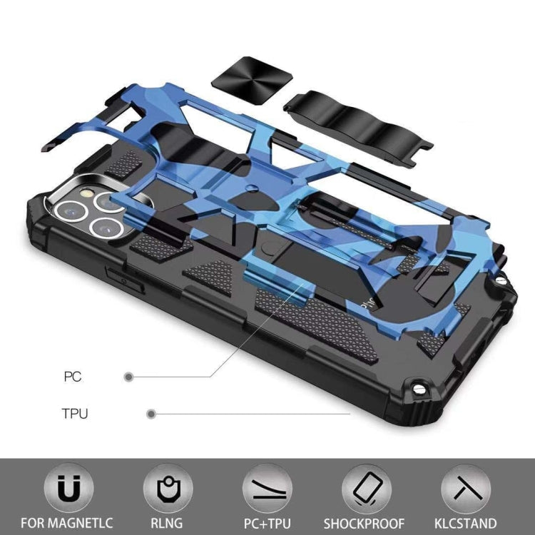 Camouflage Armor Shockproof TPU + PC Magnetic Protective Case with Holder, For iPhone 11, For iPhone 11 Pro, For iPhone 11 Pro Max
