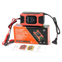 Load image into Gallery viewer, FOXSUR Car / Motorcycle Repair Charger 12V 7A 7-stage + Multi-battery Mode Lead-acid Battery Charger, US Plug, EU Plug, JP Plug, UK Plug