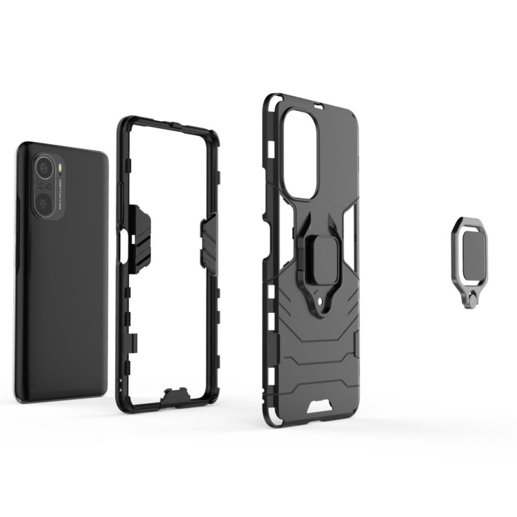 Shockproof PC + TPU Protective Case with Magnetic Ring Holder, For Xiaomi Redmi K40 / K40 Pro
