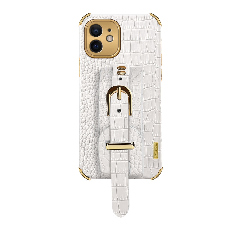 Electroplated TPU Crocodile Pattern Leather Case with Wrist Strap, For iPhone 12 mini, For iPhone 12, For iPhone 12 Pro, For iPhone 12 Pro Max