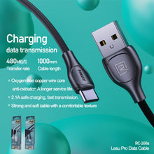 Load image into Gallery viewer, Remax 2.1A Lesu Pro Series Charging Data Cable, Length: 1m, Type-C, 8 Pin