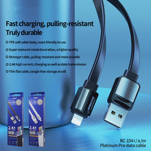 Load image into Gallery viewer, Remax 2.4A Platinum Pro Charging Data Cable, Length: 1m, Type-C, 8 Pin, Micro USB