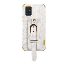Load image into Gallery viewer, Electroplated TPU Crocodile Pattern Leather Case with Wrist Strap, For Samsung Galaxy A51 4G, For Samsung Galaxy A71 4G, For Samsung Galaxy S20, For Samsung Galaxy S20+, For Samsung Galaxy S20 Ultra