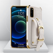 Load image into Gallery viewer, Electroplated TPU Crocodile Pattern Leather Case with Wrist Strap, For Samsung Galaxy A51 4G, For Samsung Galaxy A71 4G, For Samsung Galaxy S20, For Samsung Galaxy S20+, For Samsung Galaxy S20 Ultra