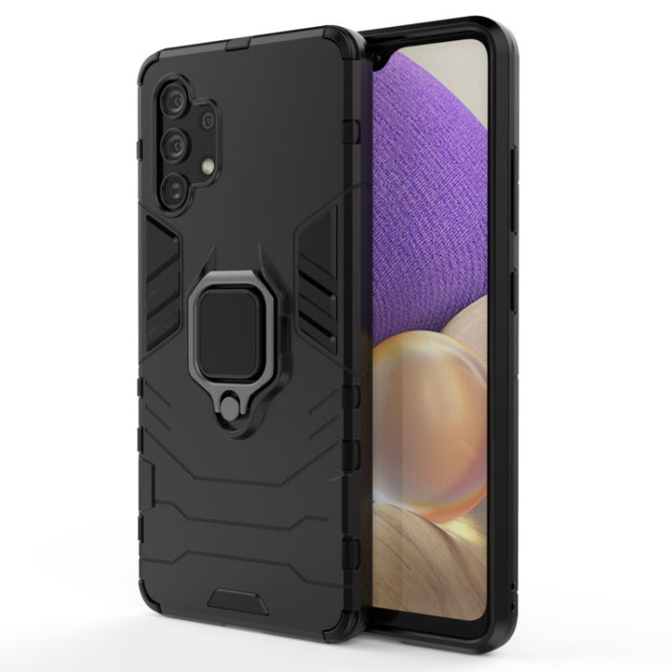 Shockproof PC + TPU Protective Case with Magnetic Ring Holder, For Galaxy A32 4G