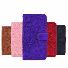 Load image into Gallery viewer, Embossed Sunflower Pattern Horizontal Flip PU Leather Case with Holder &amp; Card Slots &amp; Wallet &amp; Lanyard, For Samsung Galaxy A12, For Samsung Galaxy A52 5G / 4G, For Samsung Galaxy A72 5G / 4G, For SamsungGalaxy A72 5G / 4G