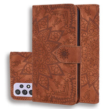 Load image into Gallery viewer, Embossed Sunflower Pattern Horizontal Flip PU Leather Case with Holder &amp; Card Slots &amp; Wallet &amp; Lanyard, For Samsung Galaxy A12, For Samsung Galaxy A52 5G / 4G, For Samsung Galaxy A72 5G / 4G, For SamsungGalaxy A72 5G / 4G
