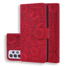 Load image into Gallery viewer, Embossed Sunflower Pattern Horizontal Flip PU Leather Case with Holder &amp; Card Slots &amp; Wallet &amp; Lanyard, For Samsung Galaxy A12, For Samsung Galaxy A52 5G / 4G, For Samsung Galaxy A72 5G / 4G, For SamsungGalaxy A72 5G / 4G