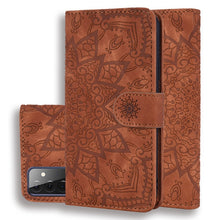 Load image into Gallery viewer, Embossed Sunflower Pattern Horizontal Flip PU Leather Case with Holder &amp; Card Slots &amp; Wallet &amp; Lanyard, For Samsung Galaxy A12, For Samsung Galaxy A52 5G / 4G, For Samsung Galaxy A72 5G / 4G, For SamsungGalaxy A72 5G / 4G