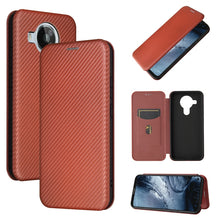 Load image into Gallery viewer, Carbon Fiber Texture Magnetic Horizontal Flip TPU + PC + PU Leather Case with Card Slot, For Motorola Edge S, For Nokia 7.3, For Nokia 6.3, For Samsung Galaxy A32 4G