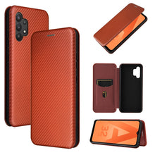 Load image into Gallery viewer, Carbon Fiber Texture Magnetic Horizontal Flip TPU + PC + PU Leather Case with Card Slot, For Motorola Edge S, For Nokia 7.3, For Nokia 6.3, For Samsung Galaxy A32 4G