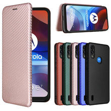 Load image into Gallery viewer, Carbon Fiber Texture Magnetic Horizontal Flip TPU + PC + PU Leather Case with Card Slot, For Motorola Moto E7 Power, For OPPO A55 5G, For Google Pixel 5a 5G, For Samsung Galaxy A02 / M02, For OPPO A93 5G