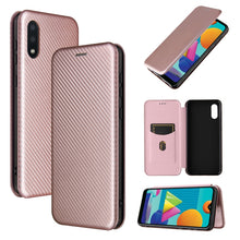 Load image into Gallery viewer, Carbon Fiber Texture Magnetic Horizontal Flip TPU + PC + PU Leather Case with Card Slot, For OPPO A55 5G, For Motorola Moto E7 Power, For Google Pixel 5a 5G, For Samsung Galaxy A02 / M02, For OPPO A93 5G