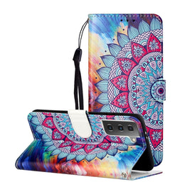 Oil Embossed Coloured Drawing Pattern Horizontal Flip PU Leather Case with Holder & Card Slots & Wallet & Lanyard, For Samsung Galaxy S21 5G, For Samsung Galaxy S21+ 5G, For Samsung Galaxy S21 Ultra 5G