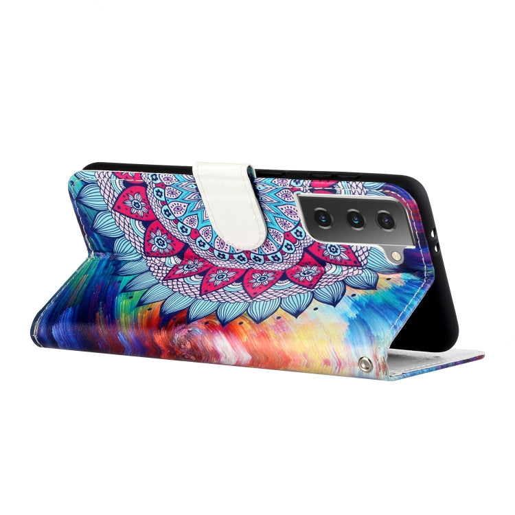 Oil Embossed Coloured Drawing Pattern Horizontal Flip PU Leather Case with Holder & Card Slots & Wallet & Lanyard, For Samsung Galaxy S21 5G, For Samsung Galaxy S21+ 5G, For Samsung Galaxy S21 Ultra 5G