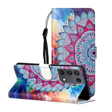 Load image into Gallery viewer, Oil Embossed Coloured Drawing Pattern Horizontal Flip PU Leather Case with Holder &amp; Card Slots &amp; Wallet &amp; Lanyard, For Samsung Galaxy S21 5G, For Samsung Galaxy S21+ 5G, For Samsung Galaxy S21 Ultra 5G