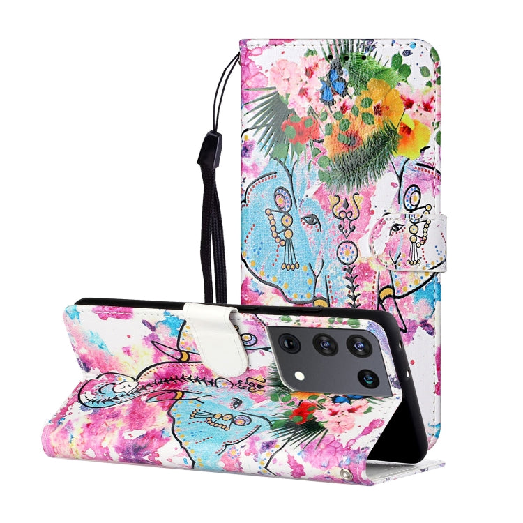 Oil Embossed Coloured Drawing Pattern Horizontal Flip PU Leather Case with Holder & Card Slots & Wallet & Lanyard, For Samsung Galaxy S21 5G, For Samsung Galaxy S21+ 5G, For Samsung Galaxy S21 Ultra 5G