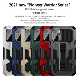 Vanguard Warrior All Inclusive Double-color Shockproof TPU + PC Protective Case with Holder, For Xiaomi Poco F3