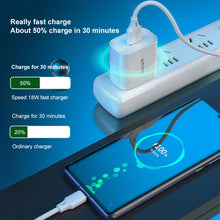 Load image into Gallery viewer, WK WP-U57 Max 18W Maxspeed QC3.0 Fast Charger + USB to 8 Pin Data Cable, US Plug, EU Plug