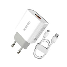 Load image into Gallery viewer, WK WP-U57 Max 18W Maxspeed QC3.0 Fast Charger + USB to 8 Pin Data Cable, US Plug, EU Plug