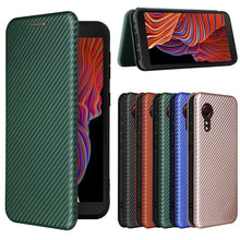 Load image into Gallery viewer, Carbon Fiber Texture Magnetic Horizontal Flip TPU + PC + PU Leather Case with Card Slot, For Samsung Galaxy Xcover 5, For Xiaomi Mi 10S