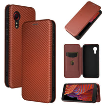 Load image into Gallery viewer, Carbon Fiber Texture Magnetic Horizontal Flip TPU + PC + PU Leather Case with Card Slot, For Samsung Galaxy Xcover 5, For Xiaomi Mi 10S