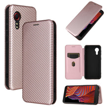 Load image into Gallery viewer, Carbon Fiber Texture Magnetic Horizontal Flip TPU + PC + PU Leather Case with Card Slot, For Samsung Galaxy Xcover 5, For Xiaomi Mi 10S