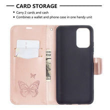 Load image into Gallery viewer, Two Butterflies Embossing  Pattern Horizontal Flip Leather Case with Holder &amp; Card Slot &amp; Wallet &amp; Lanyard, For Xiaomi Redmi Note 10 4G