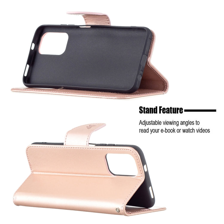 Two Butterflies Embossing  Pattern Horizontal Flip Leather Case with Holder & Card Slot & Wallet & Lanyard, For Xiaomi Redmi Note 10 4G